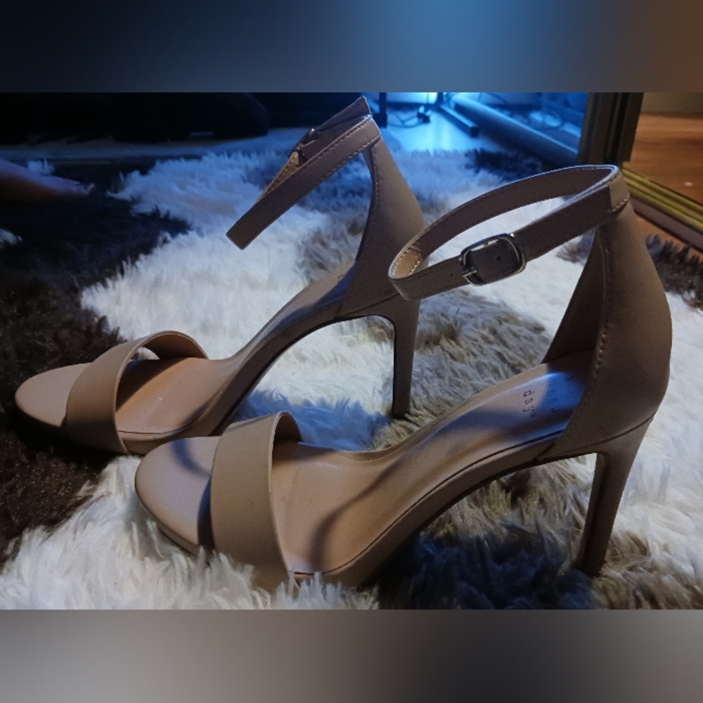 A New Day (target), size 5 1/2, nude strappy heels.